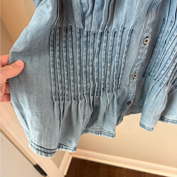 Pilcro Women’s Short Sleeve Pleated Corset Blouse - Picture 8 of 12